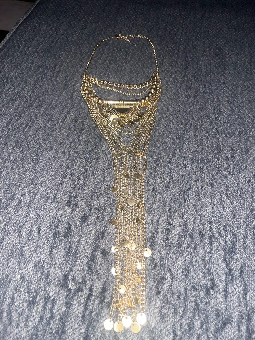 Gold Statement Fringe Necklace - Women Jewelry